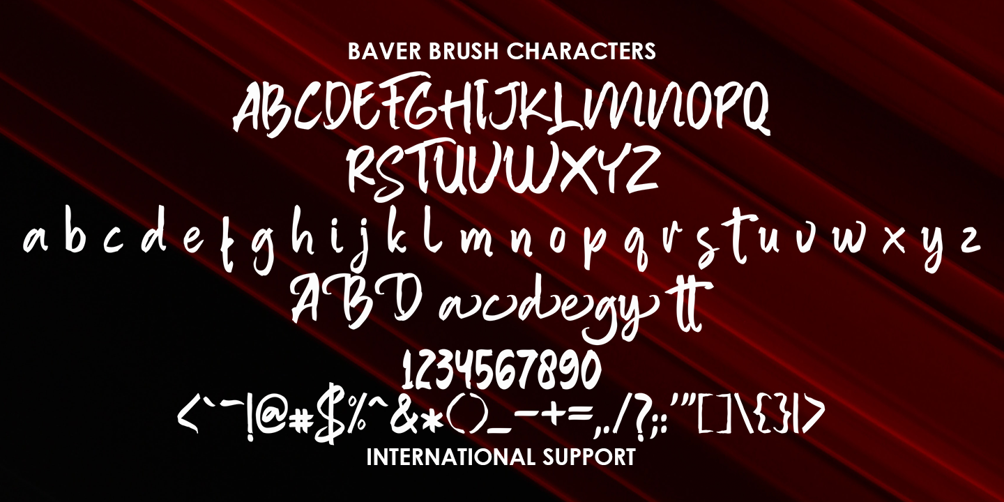 Przykładowa czcionka Baver Brush #3